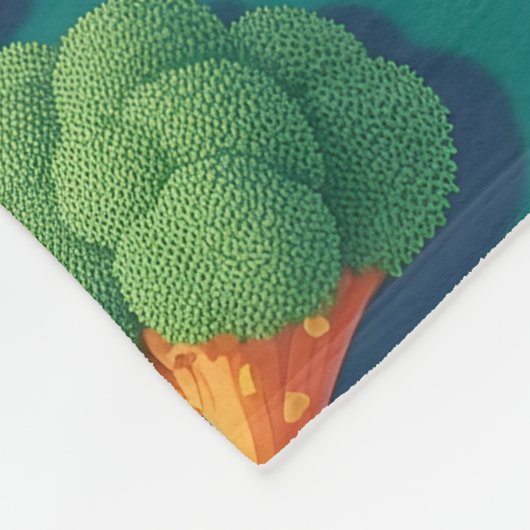 Broccoli Retro Personalisiertes Muster Fleecedecke (Ecke)