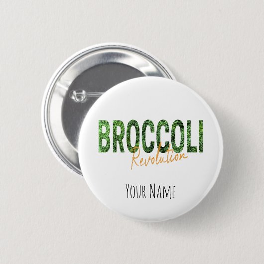 Broccoli Revolution Vegans Veggies und Vegetarier Button (Vorne & Hinten)