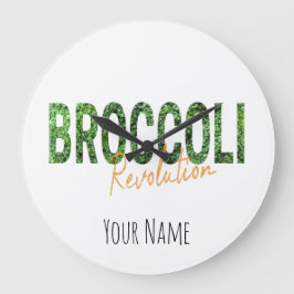 Broccoli Revolution Vegans Veggies und Vegetarier Große Wanduhr