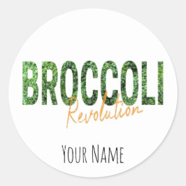 Broccoli Revolution Vegans Veggies und Vegetarier Runder Aufkleber