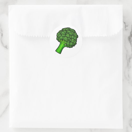 Broccoli Runder Aufkleber (Tasche)