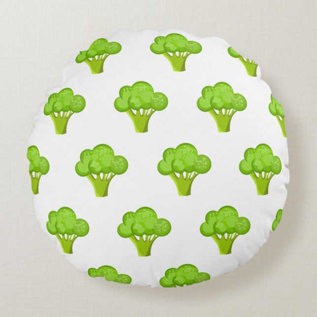 Broccoli Rundes Kissen (Vorderseite)