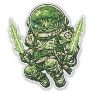 Broccoli Space Bushido — Vintage Kosmischer Wächte Aufkleber