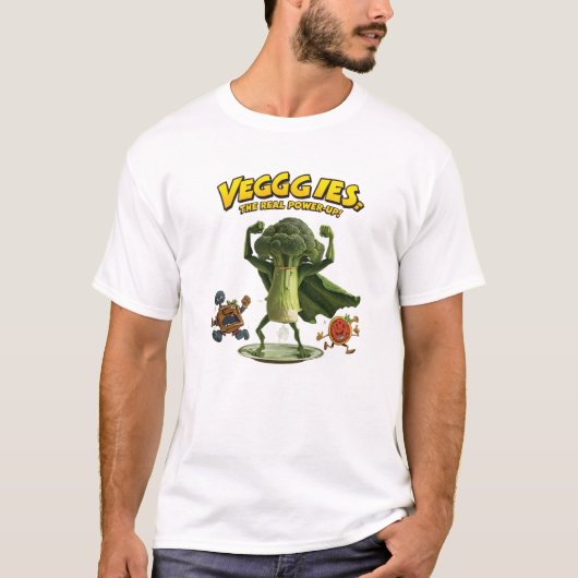 Broccoli Superhero Veggies Power T-Shirt (Vorderseite)
