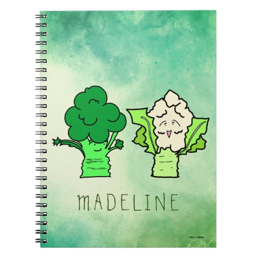 Broccoli und Cauliflower Customizable Notizblock (Vorderseite)