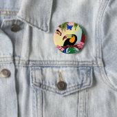 Broche Boton Tucano tropical e borboletas Button (Beispiel)