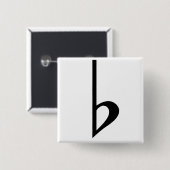 Broche (Botton) Bemol Preto Button (Vorne & Hinten)