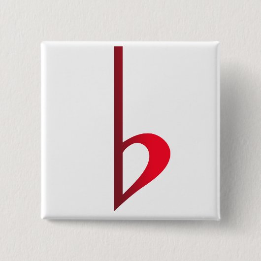 Broche (Botton) Bemol Vermelho Button (Vorderseite)