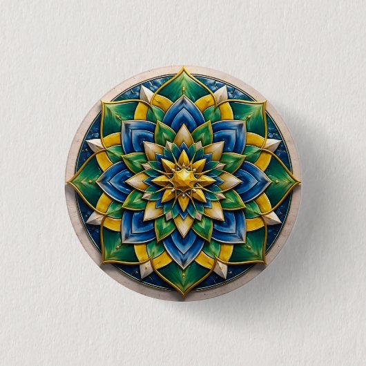 Broche Mandala Luxo - 01 Button (Vorderseite)