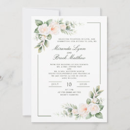 Brock Miranda Sage Blush Floral Watercolor Wedding Einladung