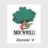 Brock n Roll Funny Veggie Broccoli Pun Aufkleber (Blatt)