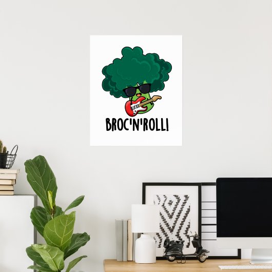 Brock n Roll Funny Veggie Broccoli Pun Poster (Heimbüro)
