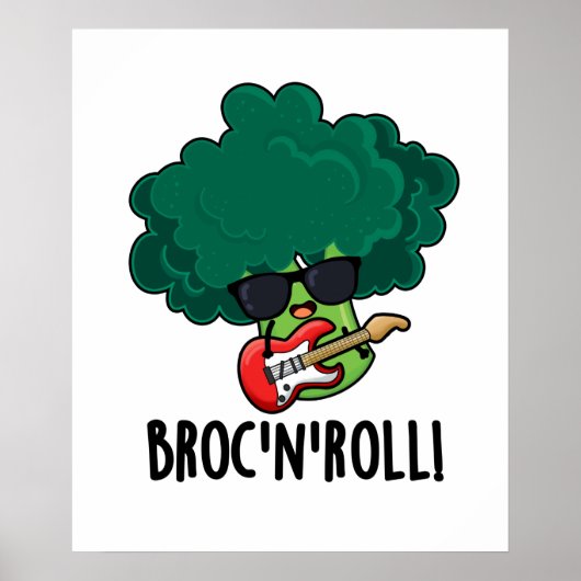 Brock n Roll Funny Veggie Broccoli Pun Poster (Vorne)