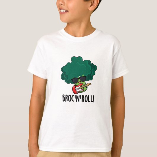 Brock n Roll Funny Veggie Broccoli Pun T-Shirt (Vorderseite)