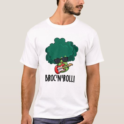 Brock n Roll Funny Veggie Broccoli Pun T-Shirt (Vorderseite)