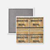 Brockton Briefmarke Magnet 1 (Vorderseite/Rückseite)