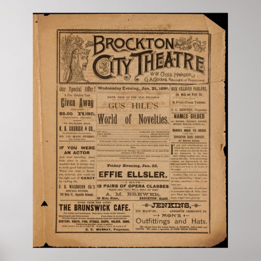 Brockton City Theater Poster (Vorne)