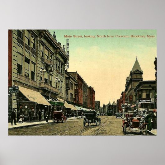 Brockton, Massachusetts, Vintag 1910 Foto Poster (Vorne)