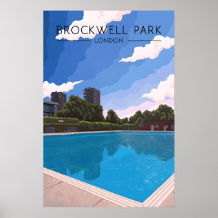 Brockwell Park London Reiseplakat Poster