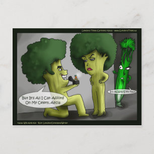 Brocolli Bride Funny Cards T-Shirts Tasse und Gesc Postkarte