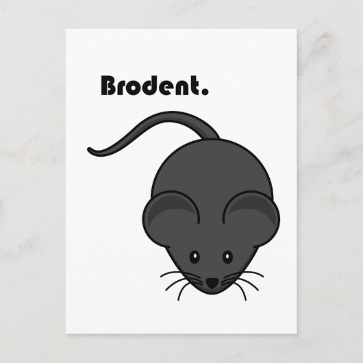 Brodent Bro Cartoon, Funny Gray Rat oder Mouse Pub Postkarte (Vorderseite)