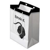 Brodent Bro Cartoon, Lustiger Grauer Ratte oder Ma Mittlere Geschenktüte (Vorderseite Schrägansicht)