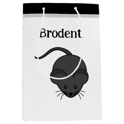 Brodent Bro Cartoon, Lustiger Grauer Ratte oder Ma Mittlere Geschenktüte (Vorderseite)