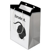 Brodent Bro Cartoon, Lustiger Grauer Ratte oder Ma Mittlere Geschenktüte (Rückseite Schrägansicht)