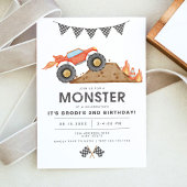 BRODI Red Monster Truck Boy Birthday Einladung