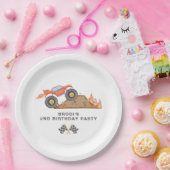 BRODI Red Monster Truck Boy Birthday Pappteller (Party)