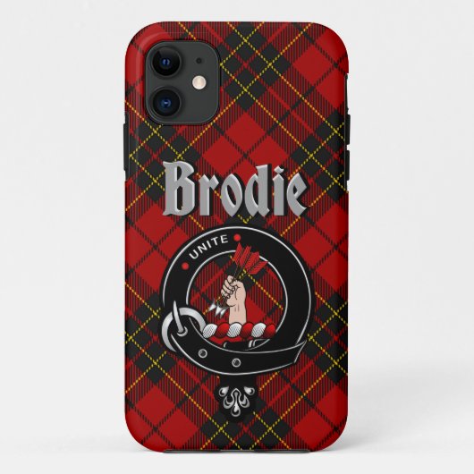 Brodie Clan Abzeichen & Tartan Phone Case (Rückseite)