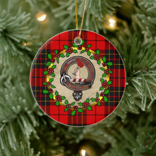Brodie-Clan-Abzeichen und Tartan personalisiertes Keramik Ornament