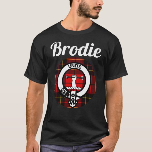 Brodie Clan Scottish Name Coat of Arms Tartan T-Shirt (Vorderseite)