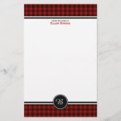 Brodie Family Tartan Red and Black Kariert Monogra Briefpapier (Vorderseite)