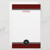 Brodie Family Tartan Red and Black Kariert Monogra Briefpapier (Vorne/Hinten)