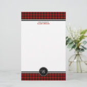 Brodie Family Tartan Red and Black Kariert Monogra Briefpapier (Stehend Vorderseite)