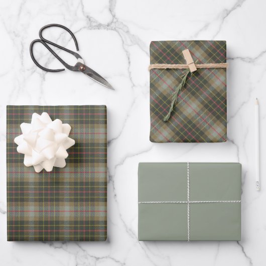 Brodie Hunting Weathered Original Scottish Tartan Geschenkpapier Set (Vorderseite)