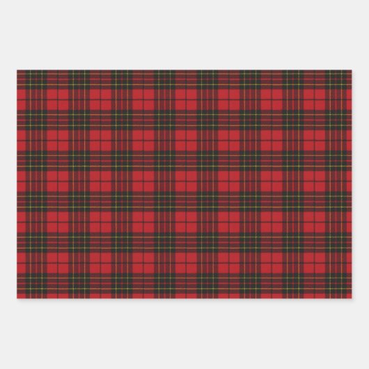 Brodie Red Modern Original Scottish Tartan Geschenkpapier Set (Vorderseite)