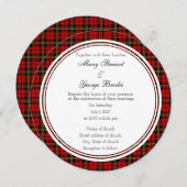 Brodie Red Scottish Wedding Round Einladung (Vorne/Hinten)