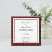 Brodie Red Scottish Wedding Square Einladung (Stehend Vorderseite)