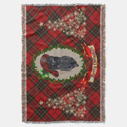 Brodie Scottie Dog Christmas Decke (Vorderseite Vertikal)