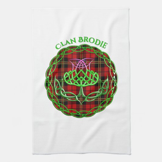 Brodie Scottish Tartan Celtic Thistle Geschirrtuch (Vertikal)