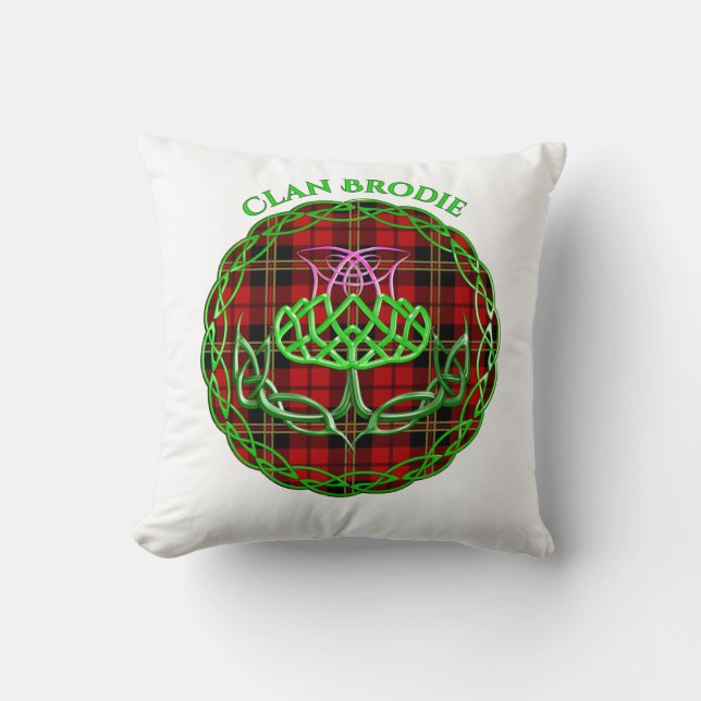 Brodie Scottish Tartan Celtic Thistle Kissen (Vorderseite)