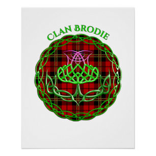 Brodie Scottish Tartan Celtic Thistle Poster