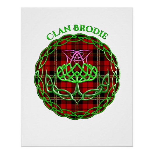 Brodie Scottish Tartan Celtic Thistle Poster (Vorderseite)