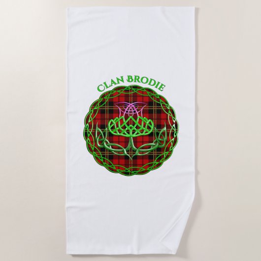 Brodie Scottish Tartan Celtic Thistle Strandtuch (Vorderseite)