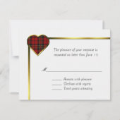 Brodie Tartan Kariert Heart Wedding RSVP Card (Vorderseite)