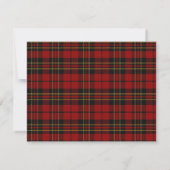 Brodie Tartan Kariert Heart Wedding RSVP Card (Rückseite)