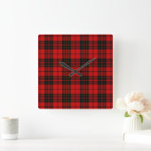 Brodie tartan red black plaid quadratische wanduhr (Zuhause)