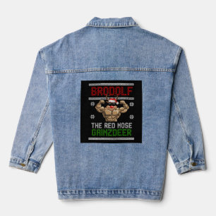 Brodolf Christmas Rentier Fitness Sport Jeansjacke